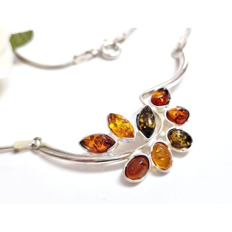 Bernstein Kette Collier Silber925 dc327