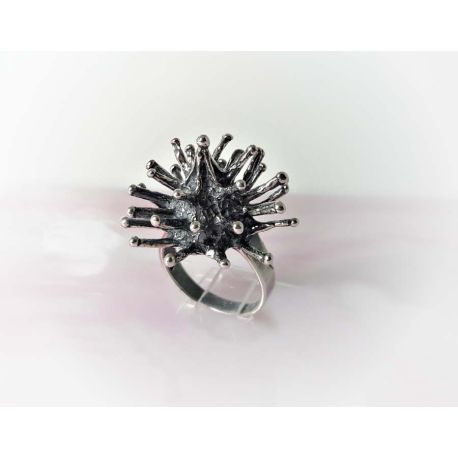 Ring Silber Igel Stachelring 925 sr03