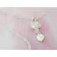 Kette Blume Herz Collier 45 cm Silber 925 SD132