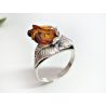 Bernsteinring Silber 925 Rose braun br400