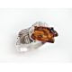 Bernsteinring Silber 925 Rose braun br400