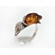 Bernsteinring Silber 925 Rose braun br400