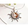 Bernstein Anhänger Mond Sonne Silber 925 BI59