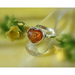 Bernstein Ring Silber 925 Herz BR314