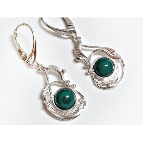 Ohrhänger Silber 925 Malachit grün sm156