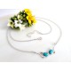 Türkis Collier 48cm Silber 925 Türkis Kette GY71-48