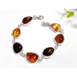 Bernstein Armband Silber 925 18cm bb331