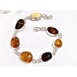Bernstein Armband Silber 925 18cm bb334