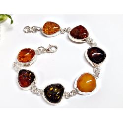 Bernstein Armband Silber 925 18cm bb333