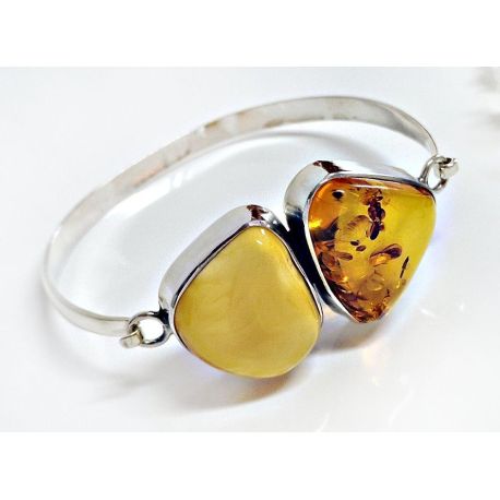 Bernstein Armreif 18,5cm Silber 925 CW343