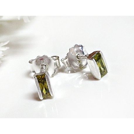 Ohrstecker Silber 925 Olivgrün sb288