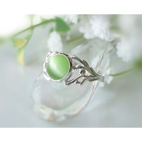 Damen Ring grün Silber 925 Silberschmuck MS31