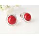 Ohrstecker mit Koralle Silber 925 rund rot kl247