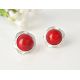 Ohrstecker mit Koralle Silber 925 rund rot kl247