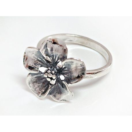 Ring Silber 925 Blumenring SR103