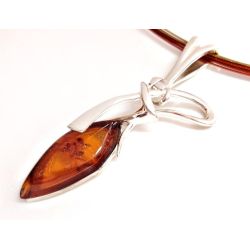 Bernstein Kette Collier Silber 925 45cm dc334