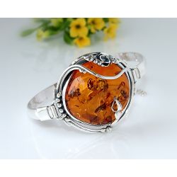 Bernstein Armreif Silber 925 CA86