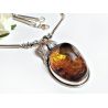 Bernstein Collier Kette 45cm Silber 925 DC335