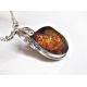 Bernstein Collier Kette 45cm Silber 925 DC335