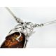 Bernstein Collier Kette 45cm Silber 925 DC337