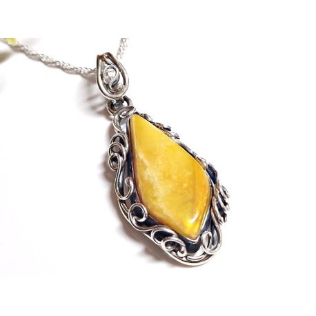 Bernstein Anhänger oval Silber-925 ba955