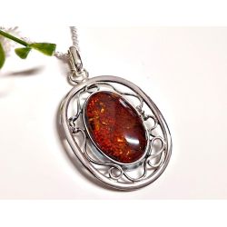 Bernstein Anhänger Silber 925 42cm 60cm ba961