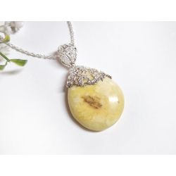 Bernstein Anhänger gelb Silber 925 ba962