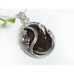 Bernstein Anhänger Silber 925 42cm 60cm ba957