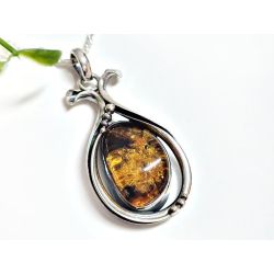 Bernstein Anhänger Silber 925 42cm 60cm ba953