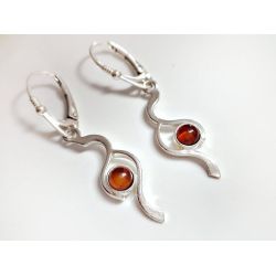 Bernstein Ohrhänger cognac Sterlingsilber Silber 925 bj289