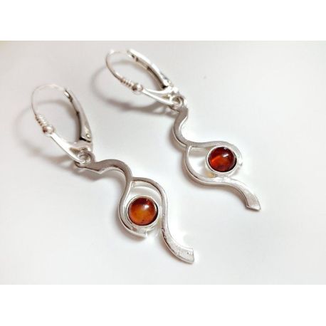 Bernstein Ohrhänger cognac Sterlingsilber Silber 925 bj289