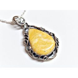 Bernstein Anhänger gelb Silber 925 ba951