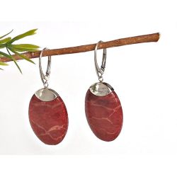 Ohrhänger Silber 925 Koralle Silberschmuck kl405