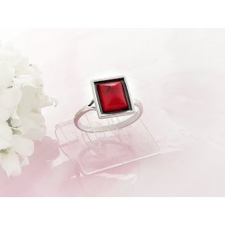 Silberschmuck - Damenring  m. Koralle Silber 925 (KL210)