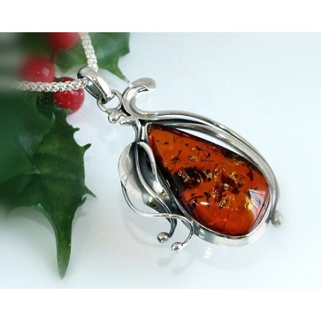 Bernsteinschmuck - Bernstein-Anhänger  Silber-925 LN73