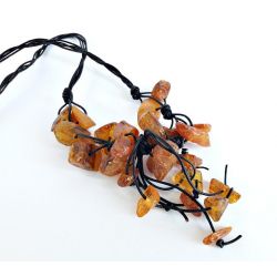 Bernstein Lederkette 65 cm dc205