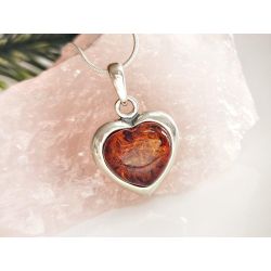 Herz Anhänger Bernstein Silber 925 BA966