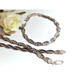 Armband Silber 925 20cm Sterne geflochten SA82