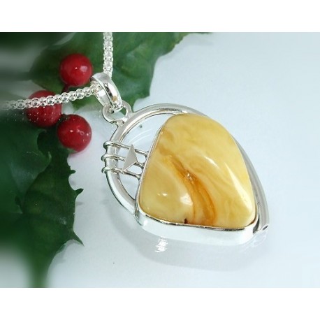 Bernstein Anhänger gelb Silber 925 LN55