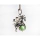 Drachen Anhänger Silber 925 Kristall grün SP48