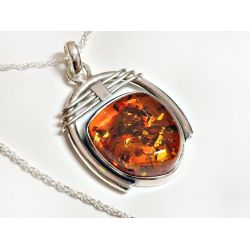 Bernstein Anhänger braun Silber 925 LN51