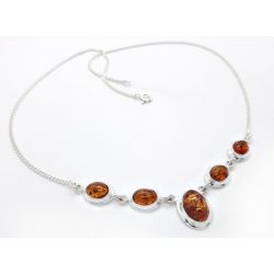 Bernstein Kette Silber 925 45 cm Sterlingsilber BC03