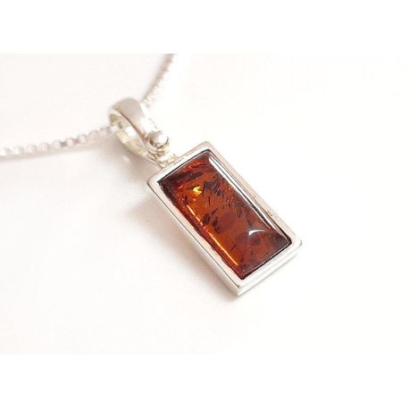 Bernstein Anhänger cognac braun Silber 925 BA971