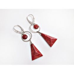 Ohrhänger Silber 925 Koralle Silberschmuck kl416