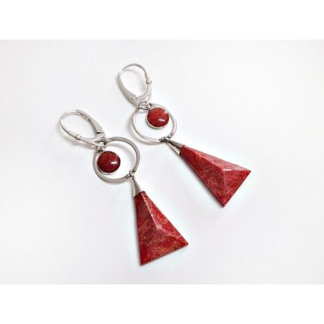 Ohrhänger Silber 925 Koralle Silberschmuck kl416