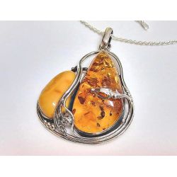 Bernstein Anhänger Silber braun 925 ba976