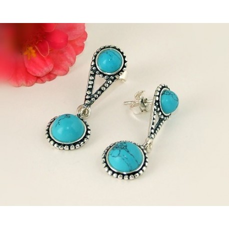 Türkis Ohrstecker Silber 925 blau GY86