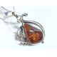 Bernstein Anhänger Silber braun 925 ba975