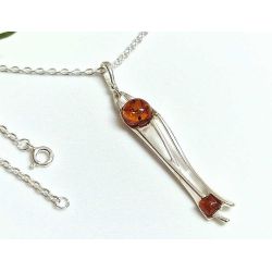 Bernstein Anhänger Silber braun 925 ba979