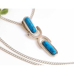 Türkis Anhänger Silber 925 blau GY17